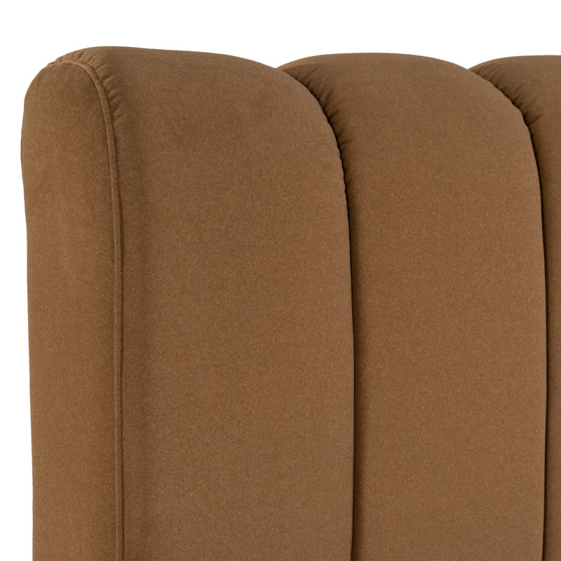 Claverton - Lit en tissu moderne, Grand, Brun