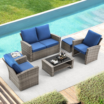 6 Piece Sectional Seating Group with Cushions by Red Barrel Studio