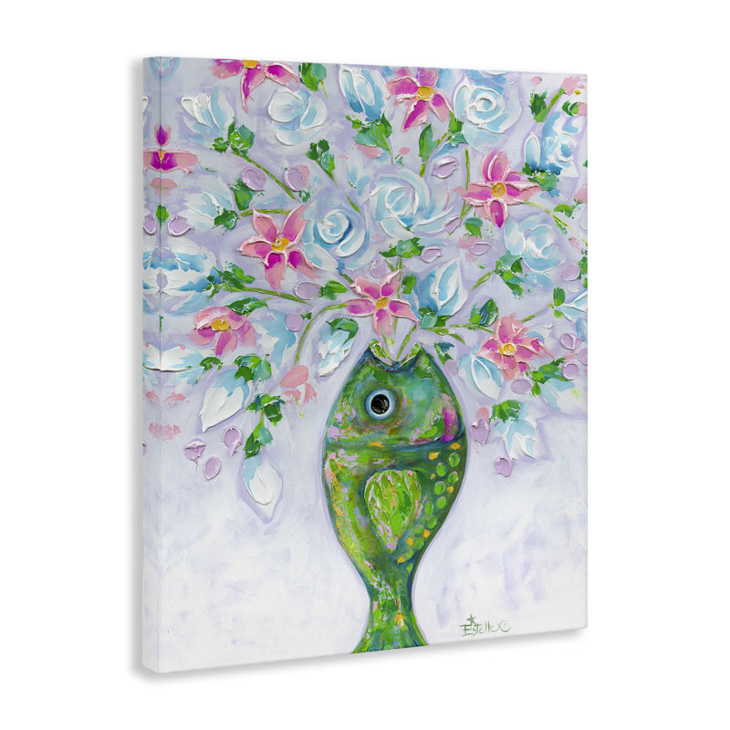 "Nautical Fish Bouquet", art mural par Estelle Grengs, H 20 po x l 16 po