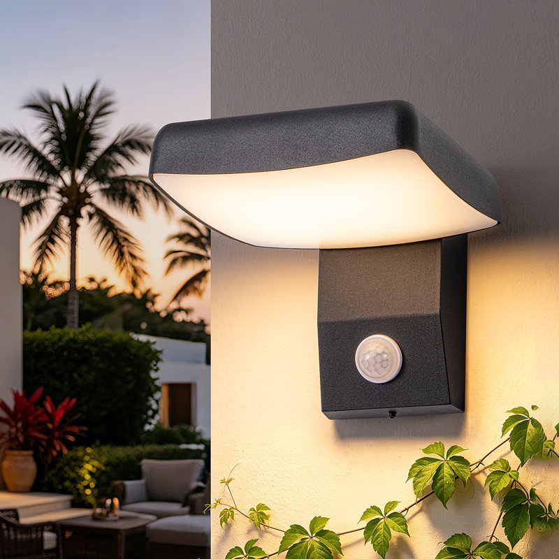 350° PIR Motion Sensor Outdoor Wall Light, IP65 Waterproof Aluminium Security Lamp