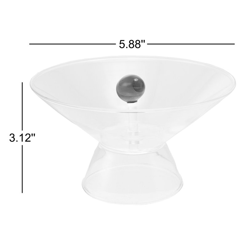 10-Ounce Footed Glass Bowl with Olive Design, Green and Red