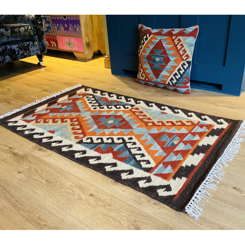 Wona Geometric Hand Woven Area Rug, Rectangle 75 x 135cm