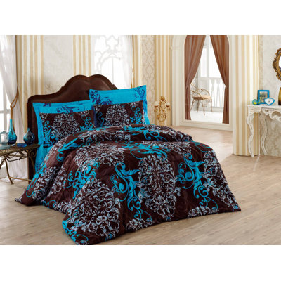 American Traditional Satin Damask Duvet Cover