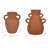 Decorative Amphora Table Vase Set of 2 - Sculptural Handled Vases for Home Decor - Rustic Textured Finish - Brown-307749753-307749751