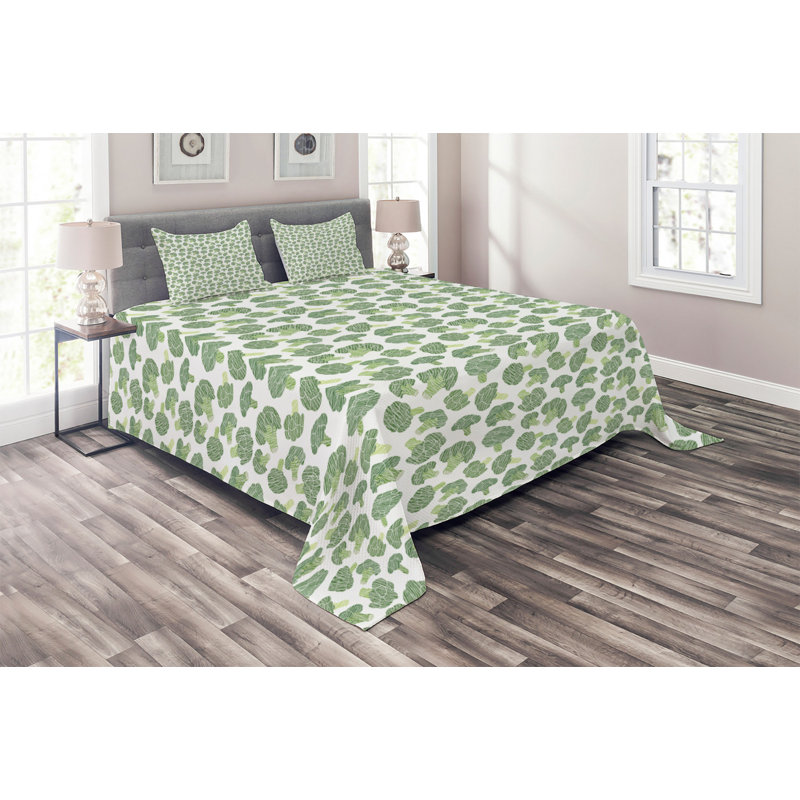 Vegetables Polyester Coverlet, King Bedspread + 2 Shams