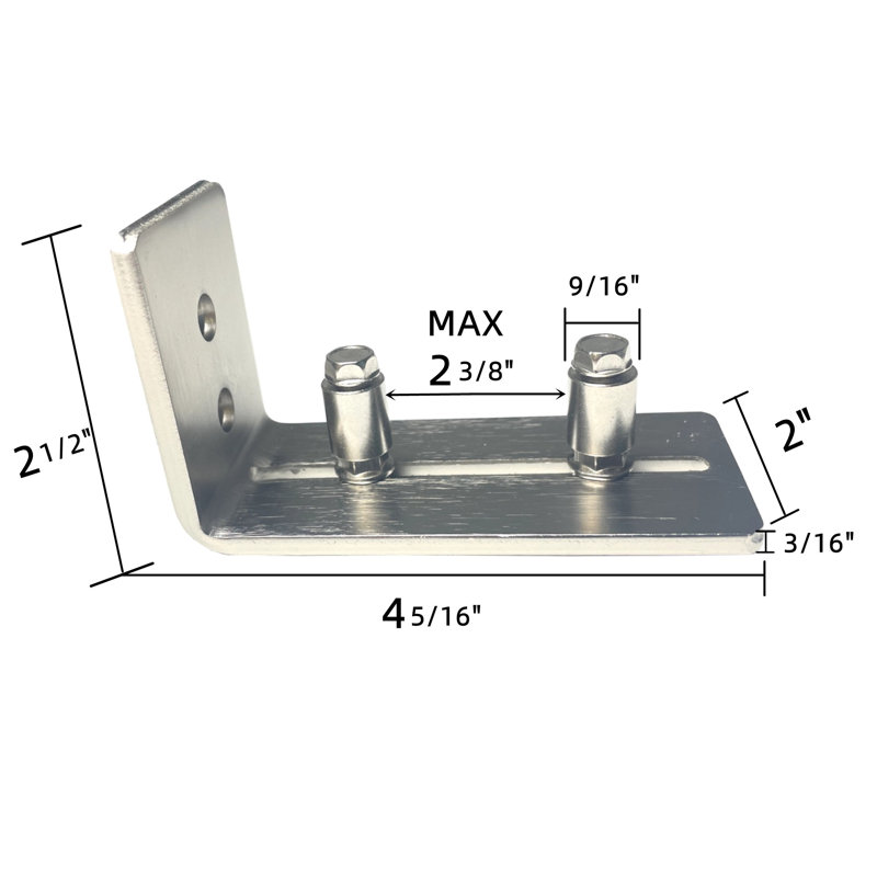 Brushed Nickel Two Wheel Adjustable Wall Mount Floor Guide