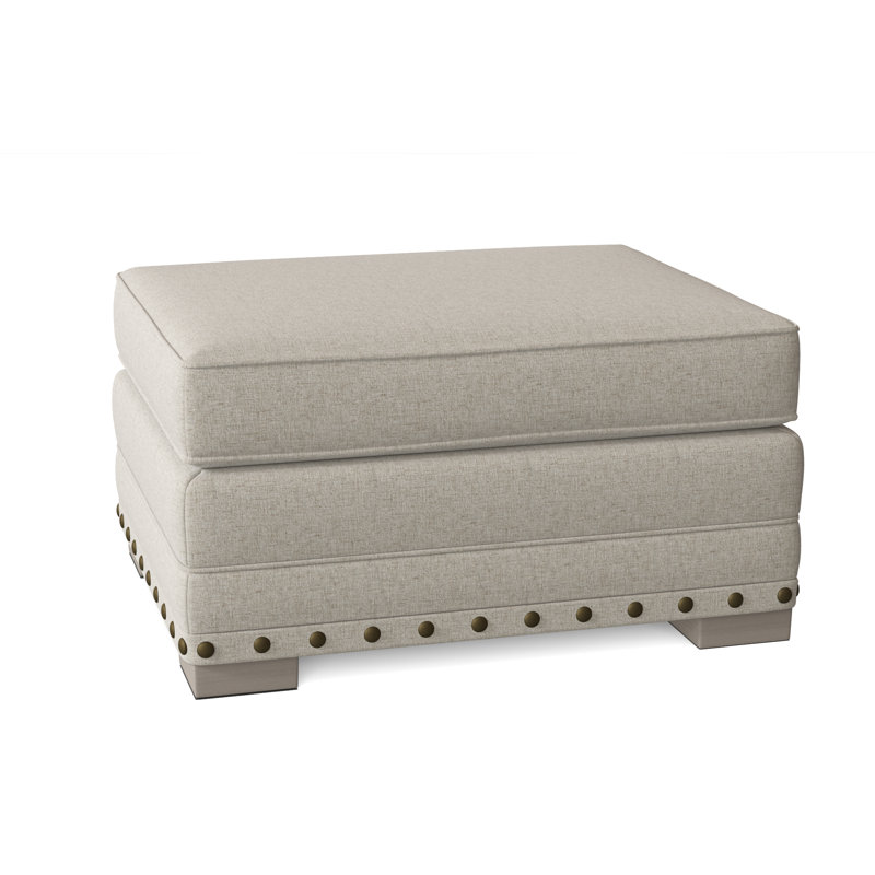 Cantor 29" Rectangle Standard Ottoman, Cream Linen 1429-002, Blanca