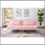 Canapé-lit de 71 po avec futon convertible avec pieds en métal doré (rose)