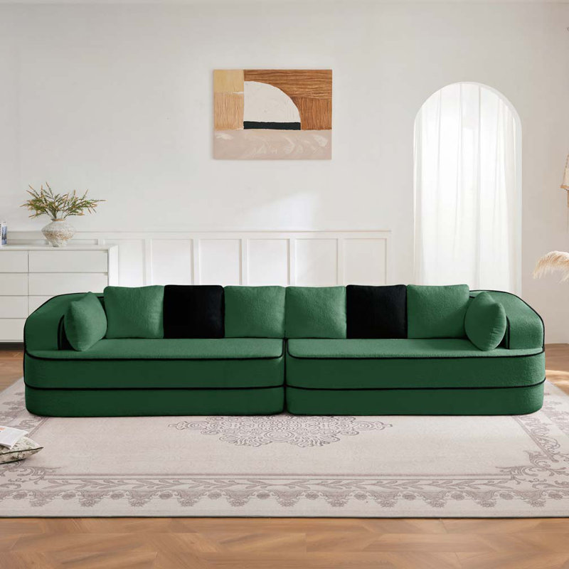 Canapé modulaire à 4 places Teddy, Vert