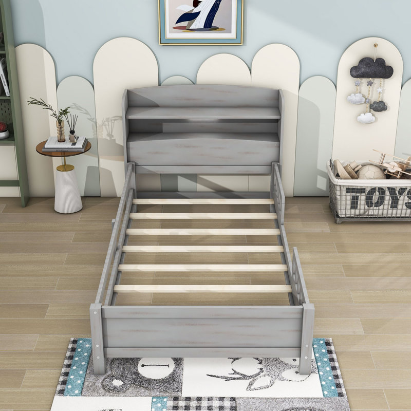 Lit plateforme avec rangement Atherstone, Gris antique, Simple