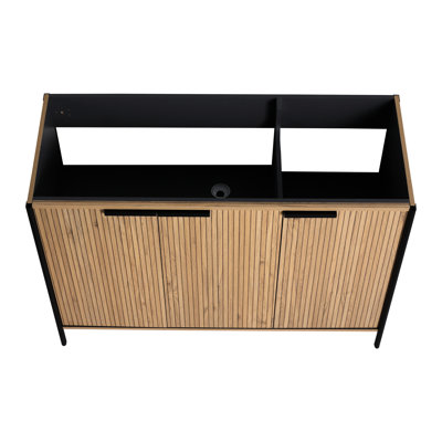 Meuble-lavabo moderne 48 po - Contreplaqué avec beaucoup de contreplaqué de rangement, spacieux