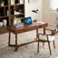 Bureau d'écriture rectangulaire en bois massif avec tiroirs Black Walnut-536252893-536252891