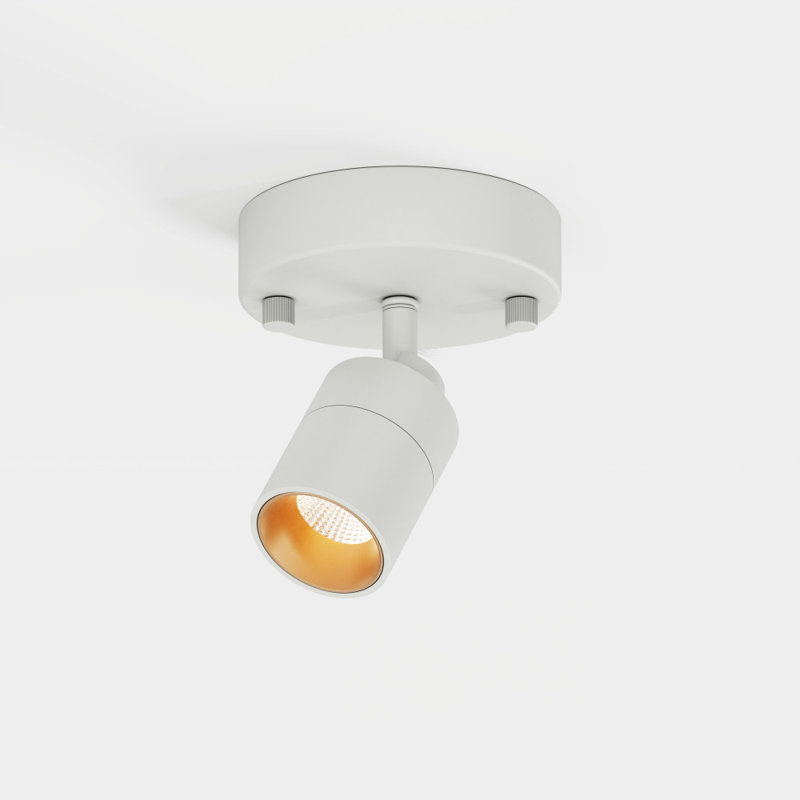 1 - Light 4.7'' Simple Cylinder LED Directional and Spotlight, Sand White