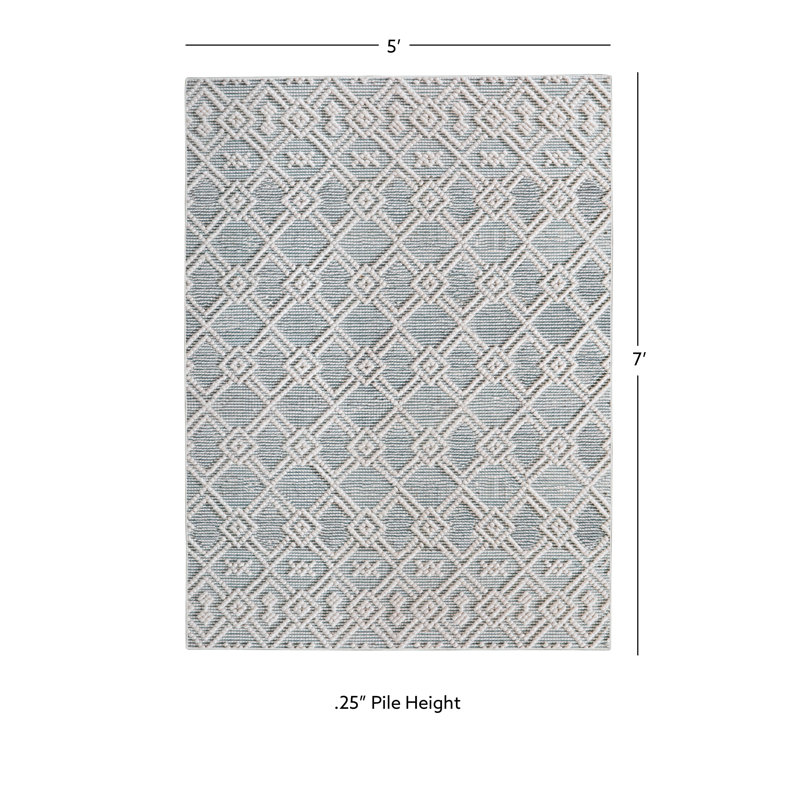 Geometric Indoor Rug, Rectangle 5' x 7'