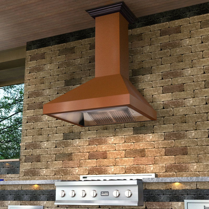 30" 400 CFM Convertible Wall Mount Range Hood, Copper, 48" W