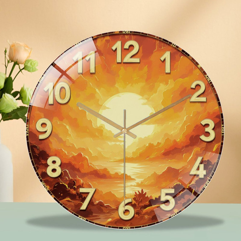 Horloge murale 12 po Golden Sunset