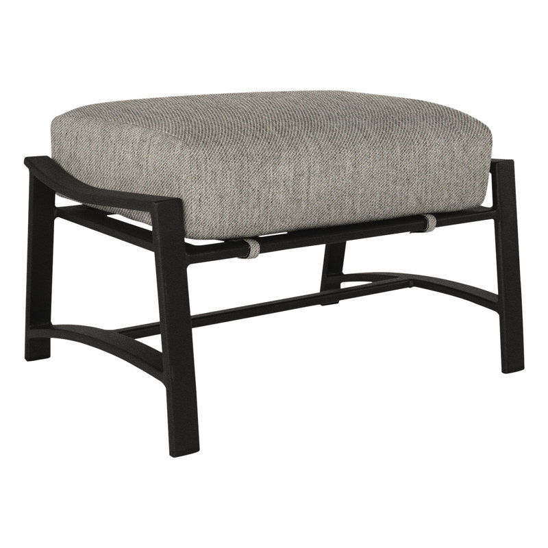 Avana Rectangle Outdoor Ottoman Patio Ottoman, Kindle Silk, Carbon Black