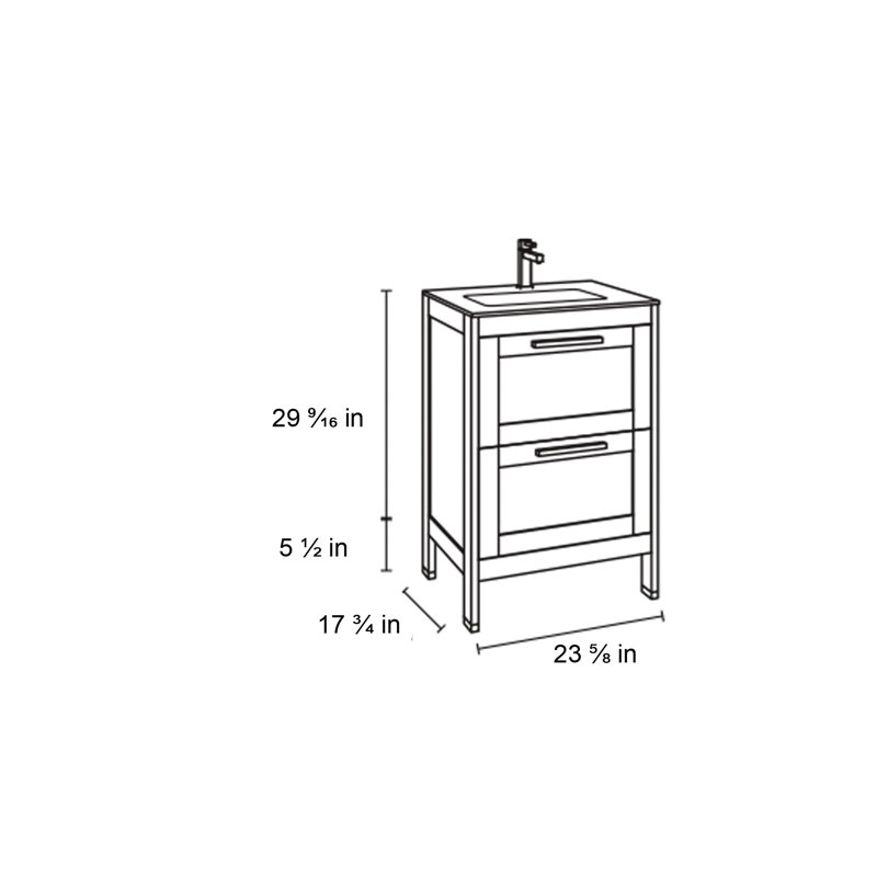 Meuble-lavabo simple 24 po DAX Lakeside, Brume mate