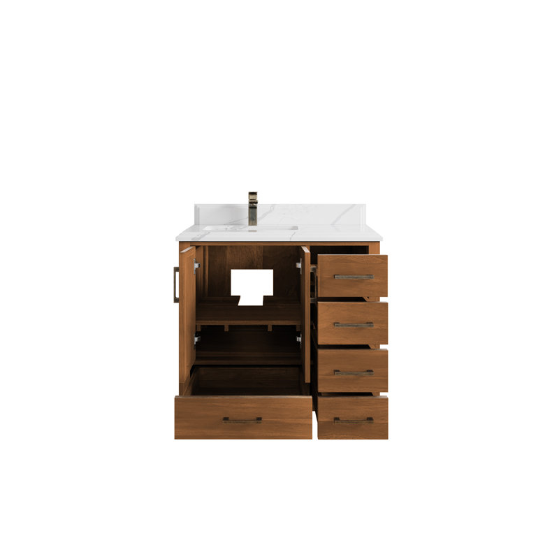 Ensemble de meuble-lavabo simple 36 po Malibu, Calacatta Laza