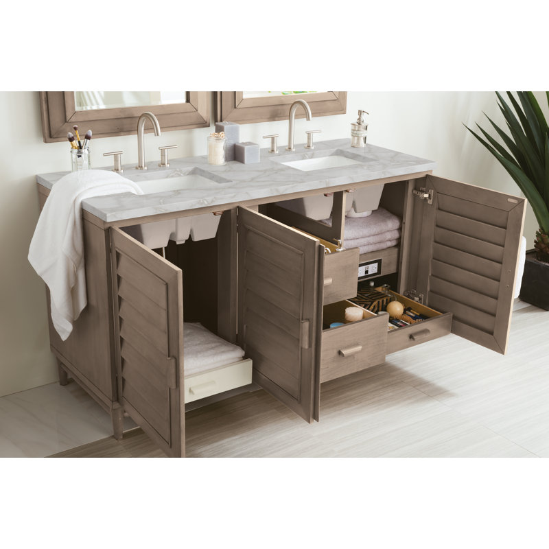 Broeder 60'' W Double Vanity, Victorian Silver, Widespread