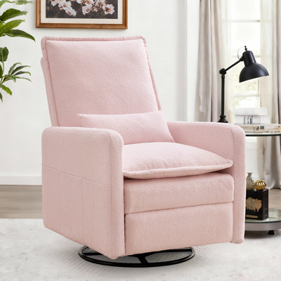 Fauteuil inclinable, fauteuils inclinables et pivotants avec coussins, fauteuil inclinable à bascule pour petit espace, fauteuil inclinable manuel avec poches latérales