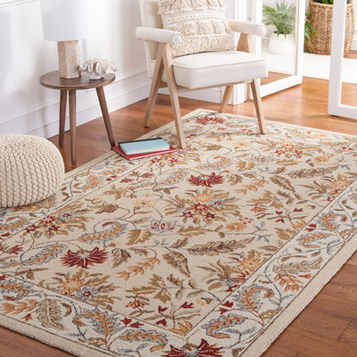 Tapis ivoire en laine crocheté à la main Hollander Missy