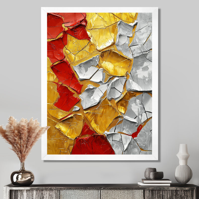 Stannard - reproduction d'art sur toile abstraite, H 20 po x l 12 po, Picture Framed, Blanc