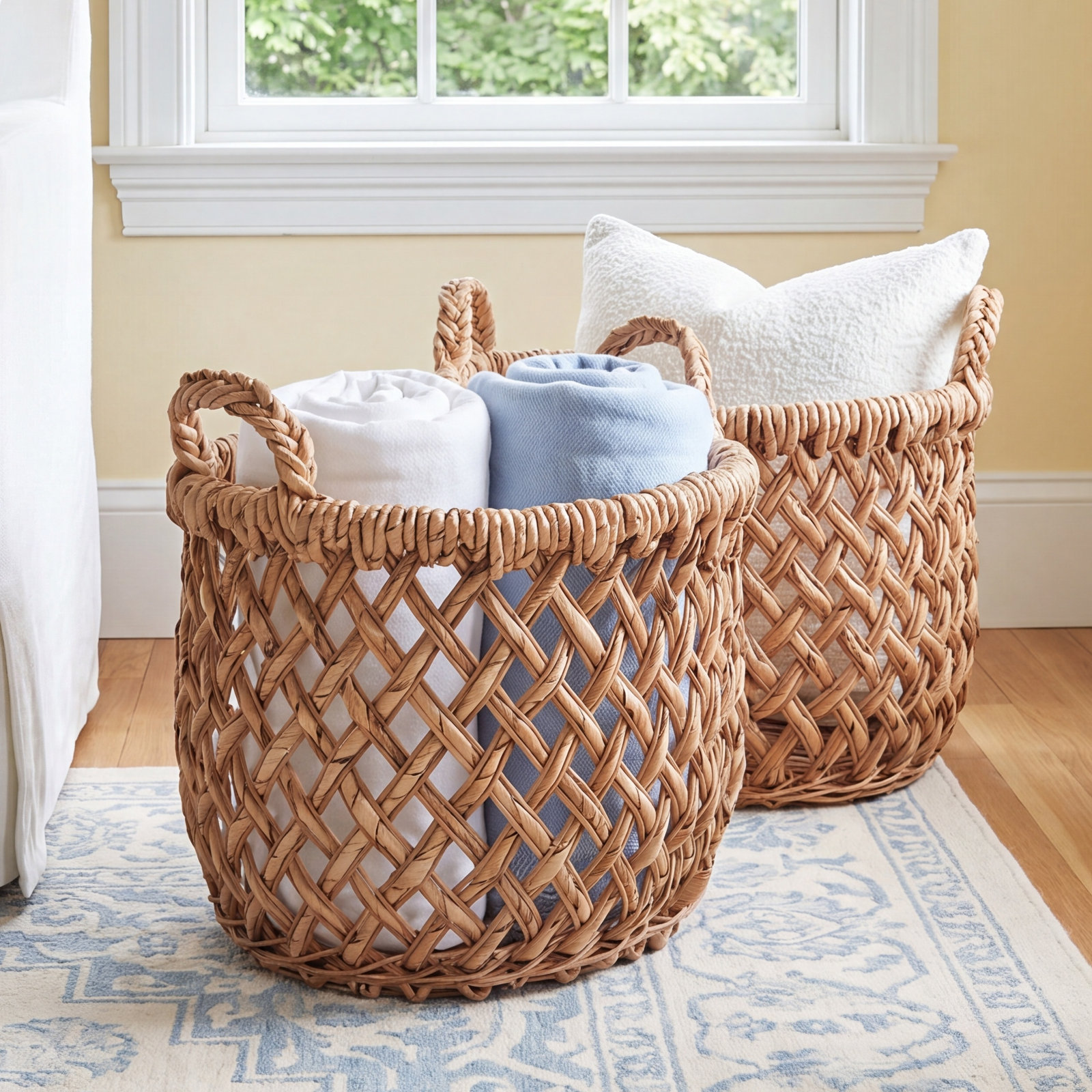 Louella Handwoven Rattan Storage Bin Set
