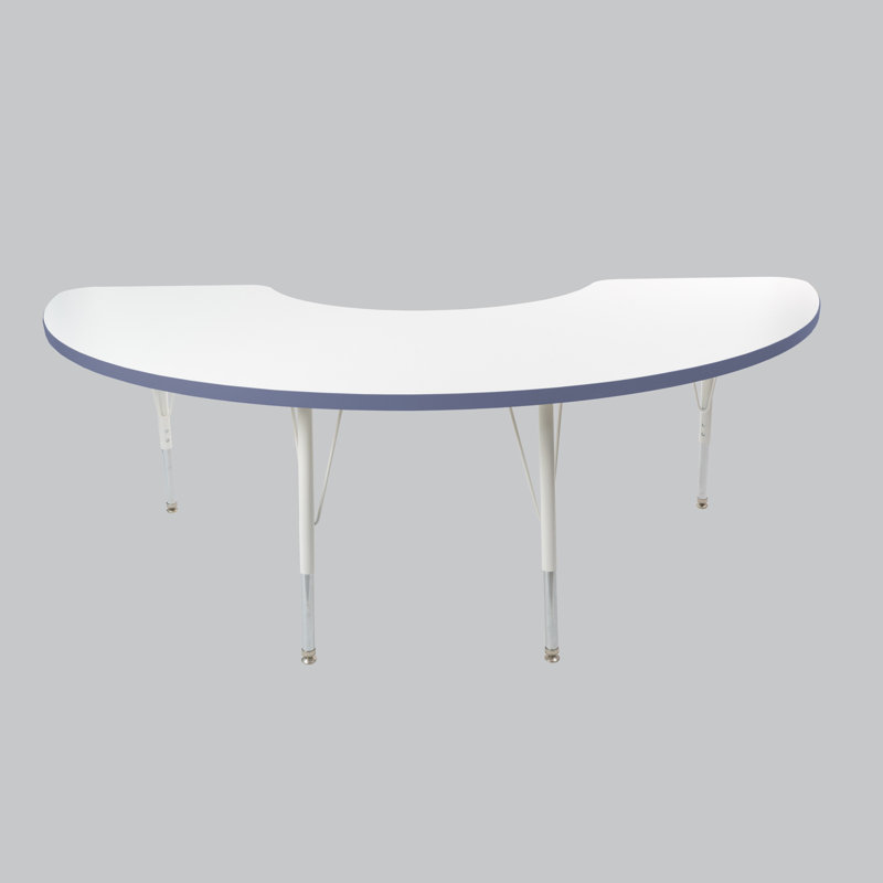 Table d'activité thermofusionnée 36 "x 72" avec pieds réglables et pivotants standard - blanc / bleu poudre / blanc, Marine