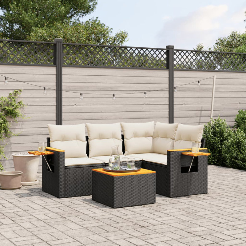 Vidaxl Garden Sofa Set Black