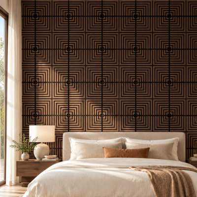 23.6 In. X 23.6 In. 3d Acoustic Wood Slat Square Edge Decorative Wall Panels