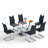 7 - Piece Rectangle Glass Pedestal Dining Set-543569454-543569455