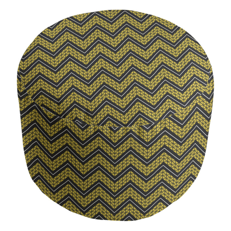 repose-pieds à motif à chevrons à la main classic, Jaune / noir
