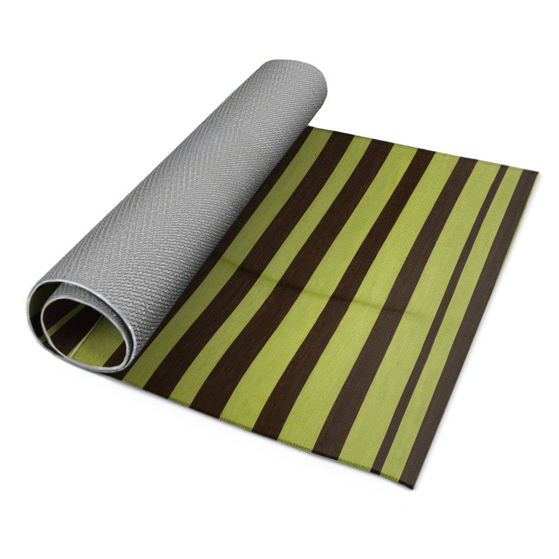 HorizontalStripes Brown Indoor and Outdoor Area Rug, Rectangle 2' x 3'