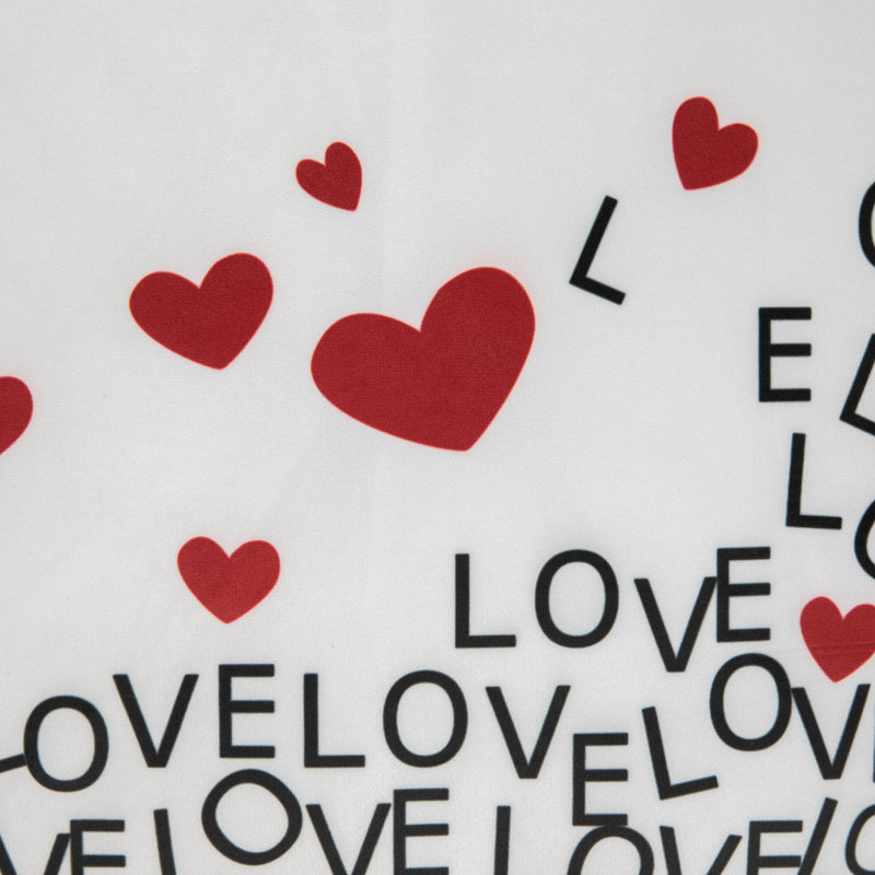 Coussin décoratif Saint-Valentin Lots Of Love 17 po x 17 po - blanc et rouge