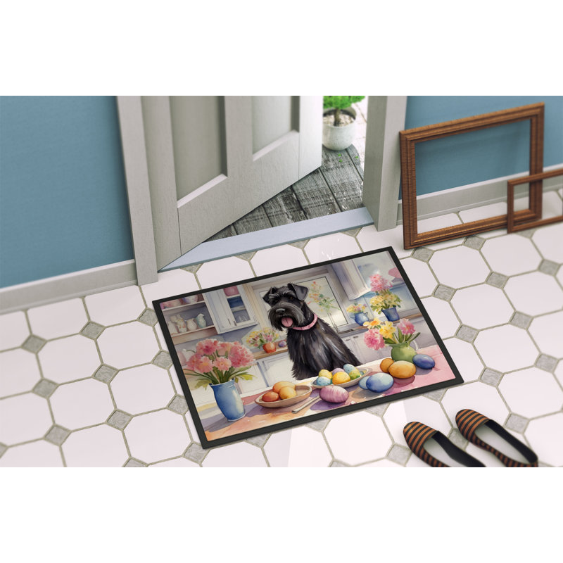 Decorating Easter Giant Schnauzer Doormat, 24" W x 36" L