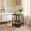 Ensemble de 4 tables de chevet avec roulettes, table de chevet en plastique à 2 niveaux avec tablettes de rangement et table de chevet mobile pour la chambre à coucher (ensemble de 4)-132147687