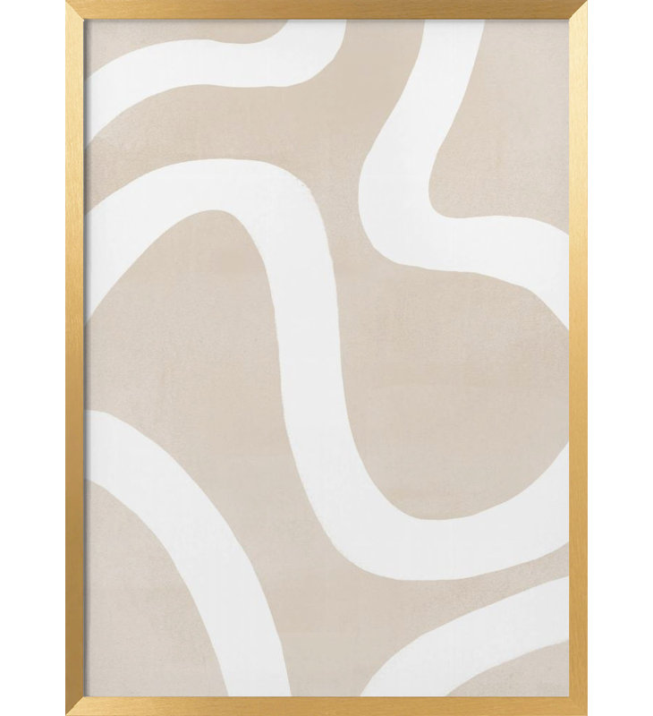 "Squiggly Abstract Art", art mural texturé encadré, Cadre doré, H 14 po x l 10 po