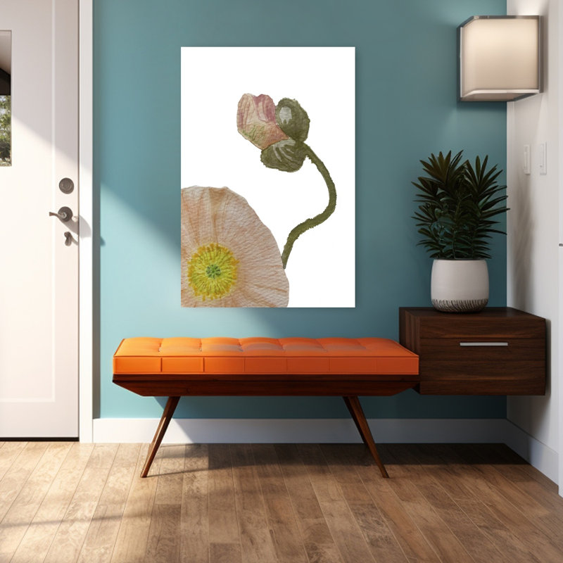 Art contemporain Art contemporain coquelicot, H 48 po x l 32 po
