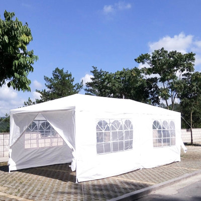 Tente de réception extérieure 3 x 6 m avec 6 parois latérales amovibles et revêtement isolant thermique pour mariages