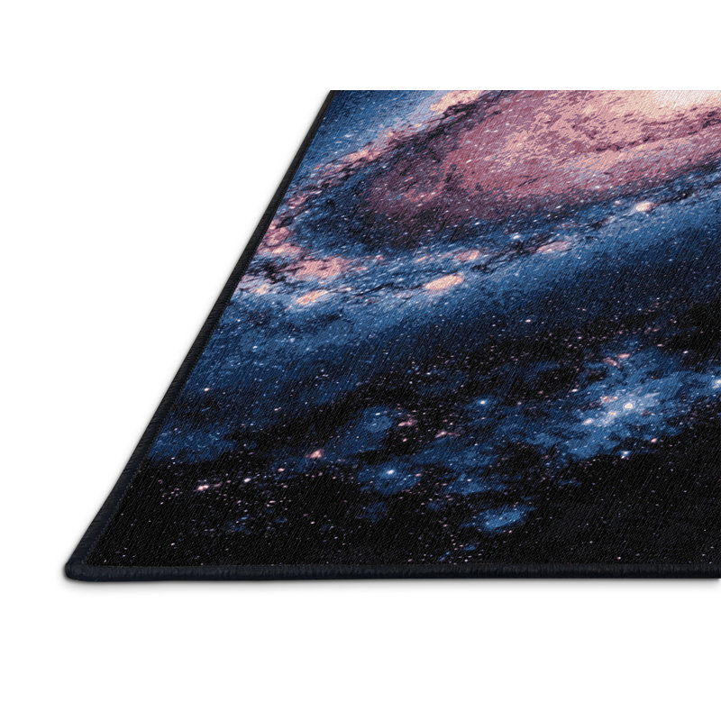Machine Washable Space Gray Area Rug