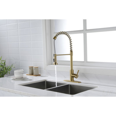 Versatile Kitchen Faucet with Pull Out Spray, High-Arc Rotating Nozzle, and Single Handle Control for Easy Use