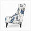 Fauteuil club en tissu à haut dossier