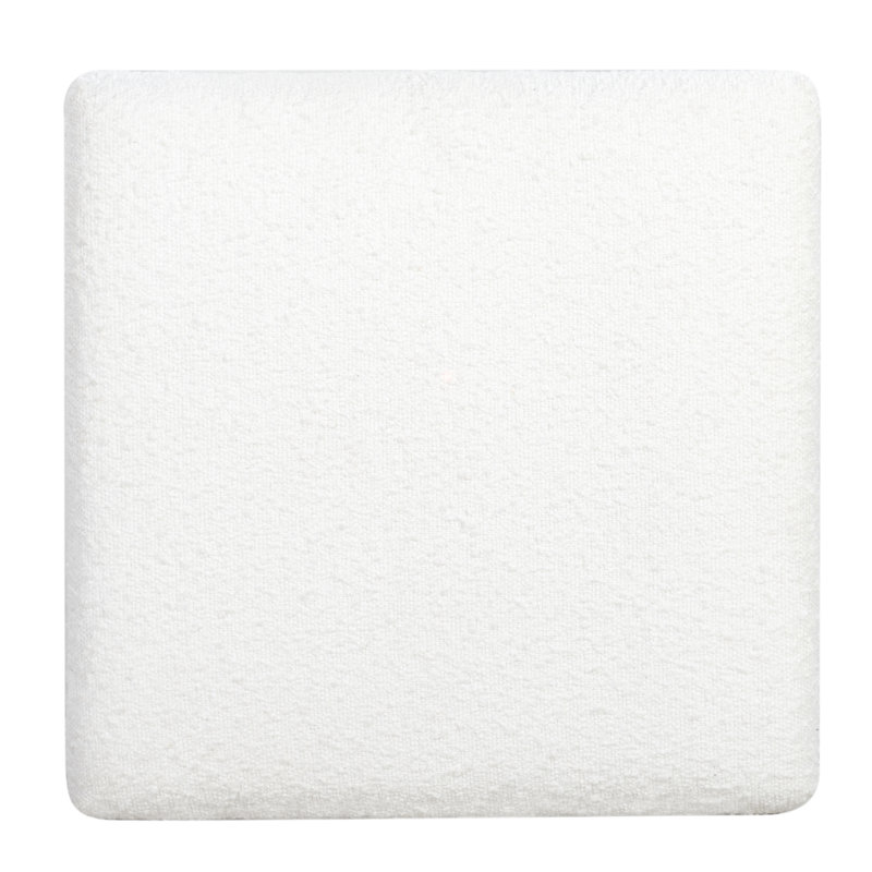 Becka Square Boucle Storage Ottoman, Ivory Boucle