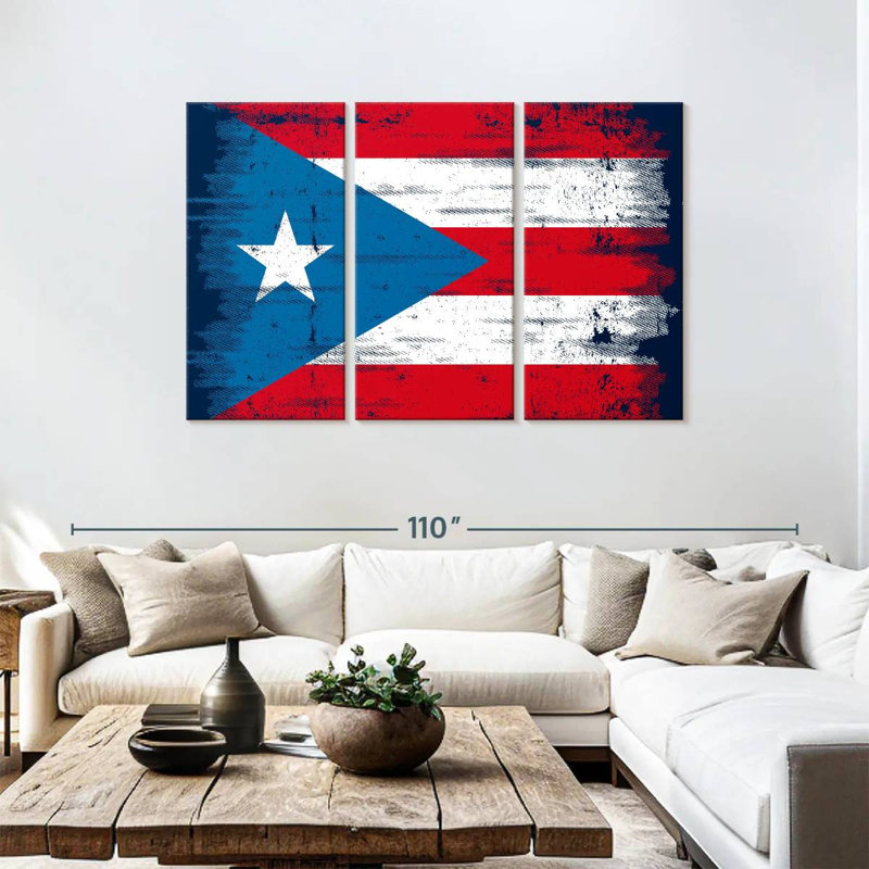 Drapeau portoricain Borges foncé, H 48 po x l 74 po