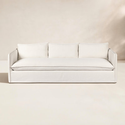 Jeter 96'' Wide Rectangle Metal Patio Sofa with Cushions