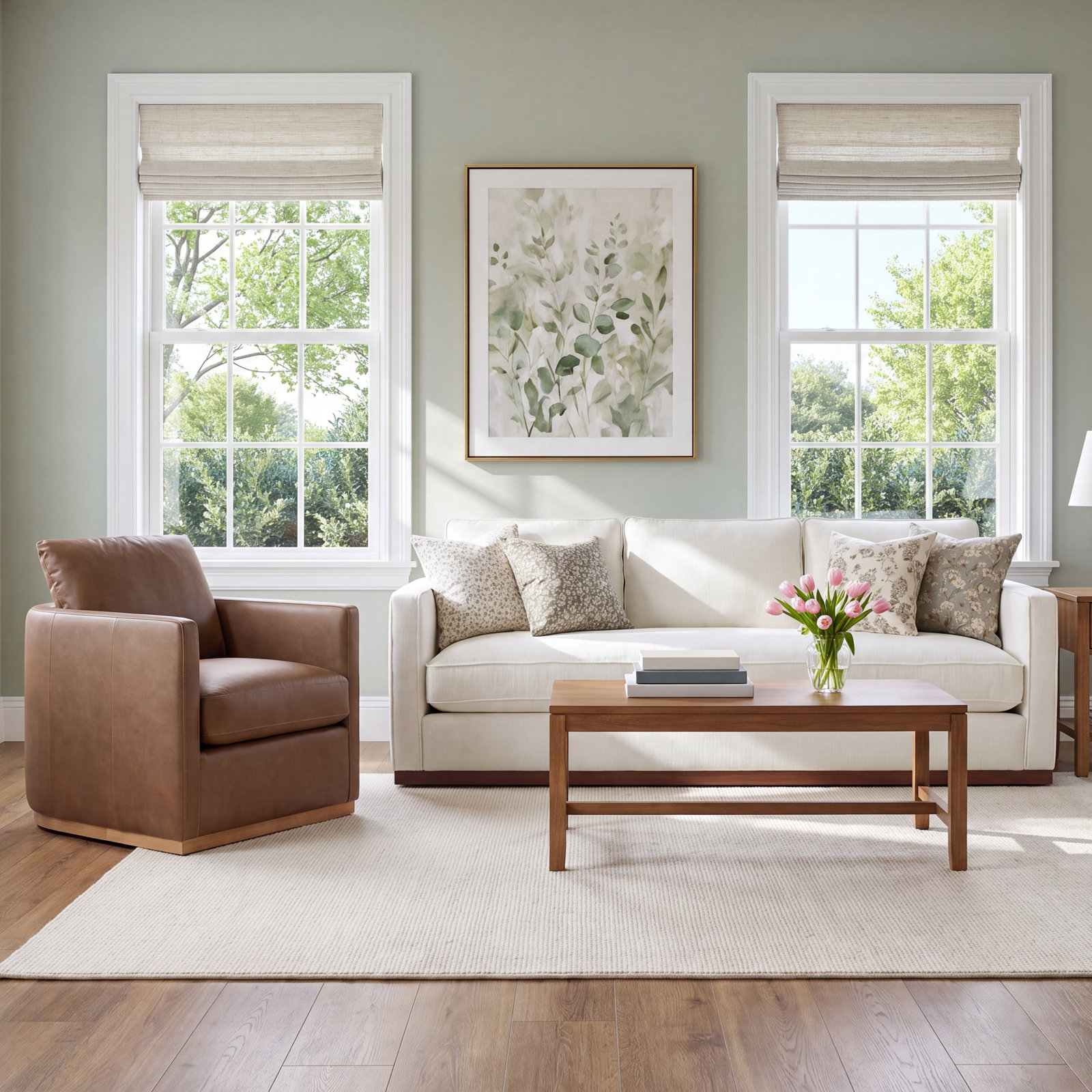 Bobbi 2-Piece Linen Living Room Set, Marseille Camel/Flanigan Cotton