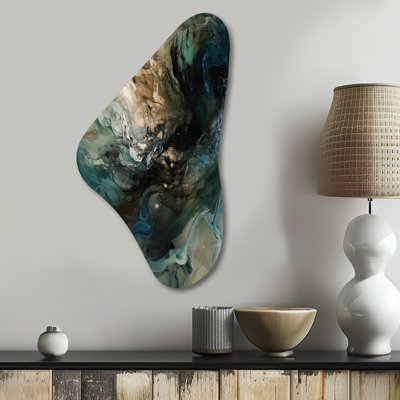 «Green World Inner Worlds of Marble I», art mural asymétrique en forme de Boomerang
