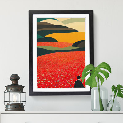 Poppy Field View - Picture Frame Print