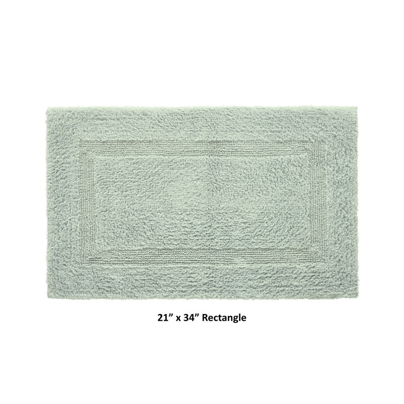 Rozanne Reversible Cotton Bath Rug, Dark Sage, 21" x 34" Rectangle